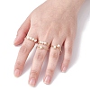 Copper Wire Wrapped Natural Cultured Freshwater Pearl Open Ring RJEW-JR00628-3
