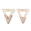 Transparent Resin & White Wood Pendants RESI-N039-29-3