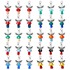 30Pcs 10 Colors Handmade Lampwork Beads with Glass Pearl Round Bead Pendants PALLOY-FH00165-1
