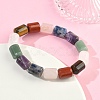 Column Dyed Natural Lapis Lazuli & Rose Quartz & Green Aventurine & Amethyst & Red Jasper & Tiger Eye & Quartz Crystal Beads Stretch Bracelets for Women Men BJEW-A148-01A-20-3