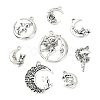 80Pcs 8 Styles Moon Theme Tibetan Style Alloy Pendants FIND-CJ0005-60-8