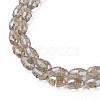Electroplate Transparent Glass Beads Strands EGLA-N002-35-F04-3