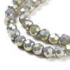 Faceted(32 Facets) Round Full Rainbow Plated Electroplate Glass Beads Strands EGLA-J130-FR16-2