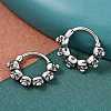 Skull 316 Surgical Stainless Steel Hoop Earrings EJEW-G416-32AS-1