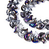 Electroplate Transparent Glass Beads Strands EGLA-N017-06-A05-3