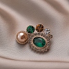 Oval Alloy Colorful Rhinestone Brooches for Backpack Clothes PW-WGDD76F-01-4