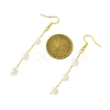 Natural Cultured Freshwater Pearl Beads & Brass Dangle Earrings for Women EJEW-TA00554-3