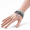 2Pcs 2 Color Lampwork Evil Eye & Glass Stretch Multi-strand Bracelets Set BJEW-JB08785-3
