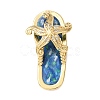 Brass Micro Pave Clear Cubic Zirconia Pendants CU-CBA8A7D-01G-1