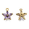Brass Inlaid Purple Cubic Zirconia Charms LS-KK-Q669-28U-01-1