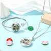 1Pc Stainless Steel Open Cuff Bangles & 1Pc Stainless Steel Pendant Neclace AJEW-SC0004-06D-5