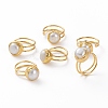 Adjustable Natural Pearl Cuff Rings RJEW-L095-G01-G-1