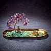 Natural Amethyst with Green Aventurine Chips with Brass Incense Burner Holder DJEW-G027-19RG-01-4