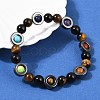 Natural & Synthetic Mixed Gemstone Beaded Stretch Bracelets for Women Men BJEW-Q031-01A-1