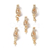 Brass Crystal Rhinestone Twister Clasps KK-P223-17G-5