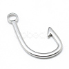Tarnish Resistant 201 Stainless Steel Hook Clasps X-STAS-T008-325-1