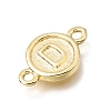 Brass Disc with Initial Links Connector Charms KK-E802-36G-D-2