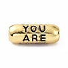 Eco-Friendly Brass Enamel Beads KK-C220-06G-11-1