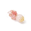 Cherry Quartz Glass Chip Natural Rose Quartz Round Pendants PALLOY-JF04288-03-3