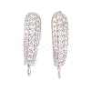 Rack Plating Brass Cubic Zirconia Hoop Earring Findings KK-S374-04P-03-1