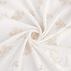 Flower Pattern Linen Cotton Fabric for Clothing Accessories DIY-WH0632-51-4