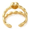 Heart Brass Open Cuff Ring for Women RJEW-Z070-05G-03-3