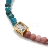 Round Natural Apatite & Rhodonite Beaded Bracelets BJEW-M315-03G-2