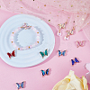 16Pcs 8 Colors Brass Glass Connector Charms KK-SC0003-64-4