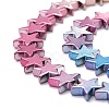 Rainbow Color Electroplate Non-magnetic Synthetic Hematite Beads Strands X-G-L489-I01-3