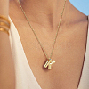 1pc Brass Chain with Alloy Letter Pendants Necklaces NJEW-LP0001-41K-G-4