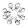 Tarnish Resistant 304 Stainless Steel Lobster Claw Clasps STAS-F182-01P-A-1