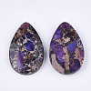 Synthetic Gold Line Regalite/Imperial Jasper/Sea Sediment Jasper Pendants G-S329-074B-2