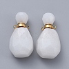 Faceted Natural White Jade Openable Perfume Bottle Pendants G-E564-10A-G-2