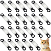 24Pcs Silicone & 201 Stainless Steel Curved Rectangle Connector Charms STAS-BC0004-12B-1