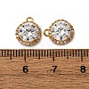 Brass Micro Pave Cubic Zirconia Charms KK-Z121-03G-3