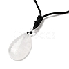 Natural Quartz Crystal Pendant Necklace with Nylon Cord for Women NJEW-L464-A06-2