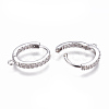 Brass Huggie Hoop Earring Findings ZIRC-F103-03-P-2