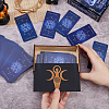 1Pc Rectangle Engraved Wooden Tarot Storage Boxes with Slider Lid for Divination CON-DC0001-17B-3