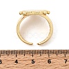 Brass Micro Pave Cubic Zirconia Open Cuff Rings CU-CBA4898-08G-10-5