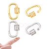 2Pcs 2 Colors 925 Sterling Silver Rhinestone Screw Carabiner Lock Charms STER-NB0001-35-1