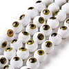 Handmade Evil Eye Lampwork Round Bead Strands LAMP-L055-10mm-32-1