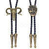 2Pcs 2 Style Imitation Leather Cords Bolo Ties NJEW-GF0001-08-1