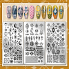 Stainless Steel DIY Nail Art Templates MRMJ-WH0092-181-3