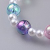 Transparent Acrylic Imitated Pearl  Stretch Kids Bracelets BJEW-JB04575-05-2