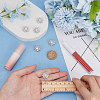 6PCS Brass Micro Pave Clear Cubic Zirconia Buttons KK-FG0001-26B-3