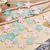 60Pcs 2 Colors Flower Polyester Ornament Accessories DIY-HS0002-28-5