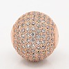 CZ Jewelry Findings Brass Micro Pave Cubic Zirconia Round Beads ZIRC-M015-08RG-NR-2