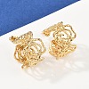 304 Stainless Steel Hollow Flower Stud Earrings EJEW-A138-06G-3
