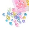 18 Style Transparent Rainbow Iridescent Acrylic Beadss Plated MACR-YW0002-09-2