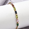Rectangle 304 Stainless Steel Glass Slider Bracelets BJEW-D456-07G-01-1